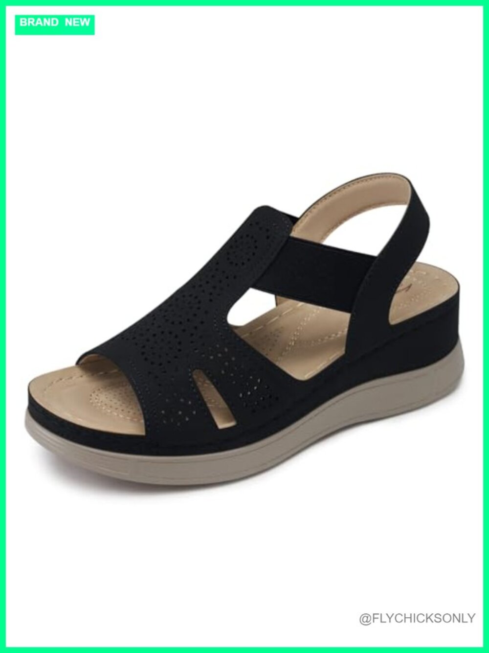 Womens Wedge Sandals Faux Leather Low Heel Comfortable Summer Casual